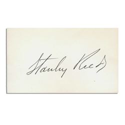 Justice Stanley Reed Signed Signature