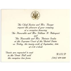 Invitation to the Investiture Ceremony of Wm Rehnquist