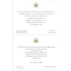 Invitations to the Investiture Ceremony of John Roberts