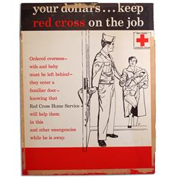 Korean War Red Cross Poster Featuring Home Service