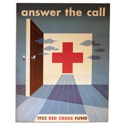 1952 Red Cross Poster - Mid-Century Graphic Design