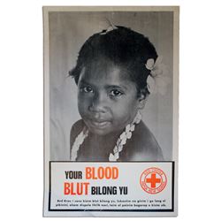 Vintage Papua New Guinea Red Cross Poster Little Girl