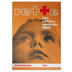 Vintage Austrian Red Cross Poster re Give Blood