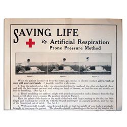 Mid-Century Red Cross Poster Showing the Prone Pressure