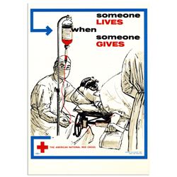 Red Cross Blood Donation 1961 Poster ''Someone Lives''