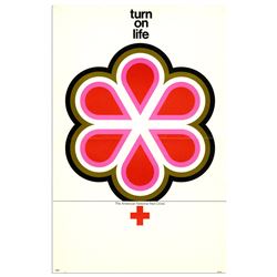 Red Cross Poster - Turn on Life - Circa Late 1960's