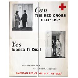 Circa 1946 Vintage Red Cross Poster for WWII Veterans