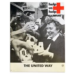 Vietnam Era Red Cross 15 x 19 Poster -- ''Help Us Help''