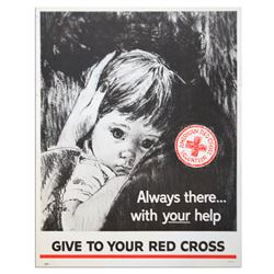 Vintage Red Cross Poster -- Always There With Your Help