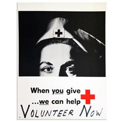 Striking Vintage Red Cross Photograph Poster