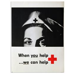 Vintage Red Cross Poster Featuring the Eyes of a Nurse