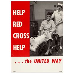 Vintage Red Cross United Way 10'' x 13.5'' Poster