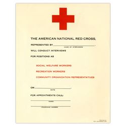 Original Red Cross 8.5'' x 11'' Employment Flyer