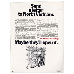 Original Vintage Red Cross Poster re North Vietnam