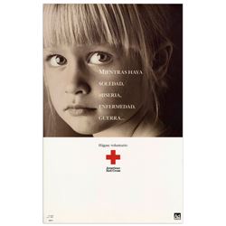 Original Red Cross Spanish Poster re War w Little Girl