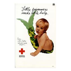 Original Red Cross Poster re Water Safety for Babies