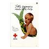 Image 1 : Original Red Cross Poster re Water Safety for Babies