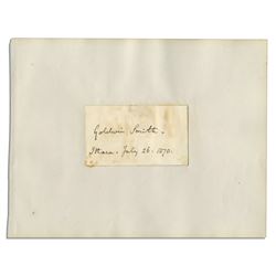 Goldwin Smith Signature, Autograph, Signed, Dated 1870