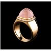 Image 4 : Fred of Paris Pain De Sucre Rose Quartz and Diamond Ring - 18KT Pink Gold