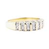 Image 1 : 0.56 ctw Diamond Beveled Edge Band - 14KT Yellow Gold