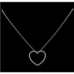 0.48 ctw Diamond Pendant With Chain - 14KT White Gold