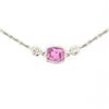 Image 6 : New 18kt White Gold 0.96 ctw GIA Pink Sapphire and Diamond Pendant Necklace