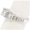 Image 6 : 14k White Gold 1.45 ctw 3 Princess Diamond Engagement Ring w/ Baguette Accents