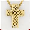 Image 6 : 18K Gold 2.04 ctw Fine Yellow Sapphire & Garnet  Slide Cross Pendant & Chain