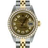 Image 3 : Rolex Ladies Quickset 2 Tone Champagne 1 ctw YG Diamond Oyster Perpetual Datejus