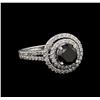 Image 1 : 2.15 ctw Black Diamond Ring - 14KT White Gold