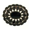 Image 1 : 10k Gold Black Onyx Milgrain Brooch Pin Pendant