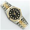 Image 3 : Rolex Mens 2 Tone Black Diamond & Sapphire 36MM Oyster Perpetual Datejust