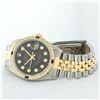 Image 7 : Rolex Mens 2 Tone Black Diamond & Sapphire 36MM Oyster Perpetual Datejust