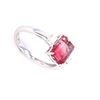 Image 6 : Bi-Color Watermelon Tourmaline & Diamond Ring