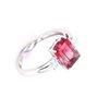 Image 7 : Bi-Color Watermelon Tourmaline & Diamond Ring