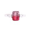 Image 9 : Bi-Color Watermelon Tourmaline & Diamond Ring
