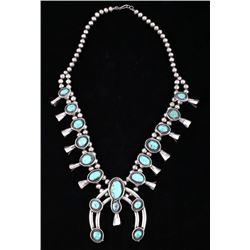 Navajo Cripple Creek Turquoise Squash Blossom