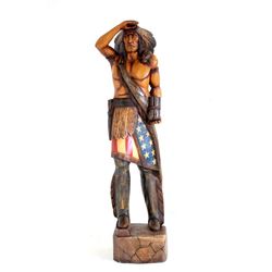 Large American Carved Cigar Store Indian Chief