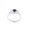 Image 3 : Blue Diamond Art Deco 14k White Gold Ring