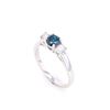 Image 4 : Blue Diamond Art Deco 14k White Gold Ring