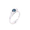 Image 6 : Blue Diamond Art Deco 14k White Gold Ring