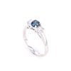 Image 8 : Blue Diamond Art Deco 14k White Gold Ring