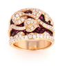 Image 5 : Hot Pink Ruby & Diamond 18k Yellow Gold Ring