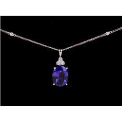 Tanzanite & Diamond 14K Gold Pendant Necklace