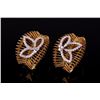 Image 2 : Diamond & 18k Gold Basket Clip Stud Earrings