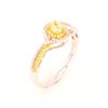 Image 5 : Fancy Yellow Diamond Ring set in 14K Gold