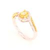 Image 7 : Fancy Yellow Diamond Ring set in 14K Gold