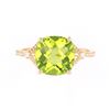Image 1 : Green Peridot & Diamond 14K Gold Ring