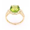 Image 2 : Green Peridot & Diamond 14K Gold Ring