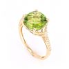 Image 3 : Green Peridot & Diamond 14K Gold Ring